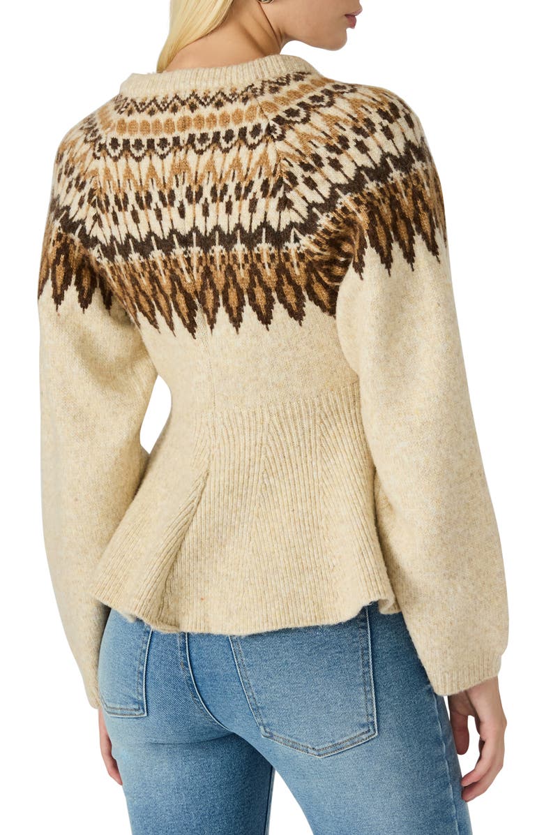 Kyndra Fair Isle Peplum Cardigan