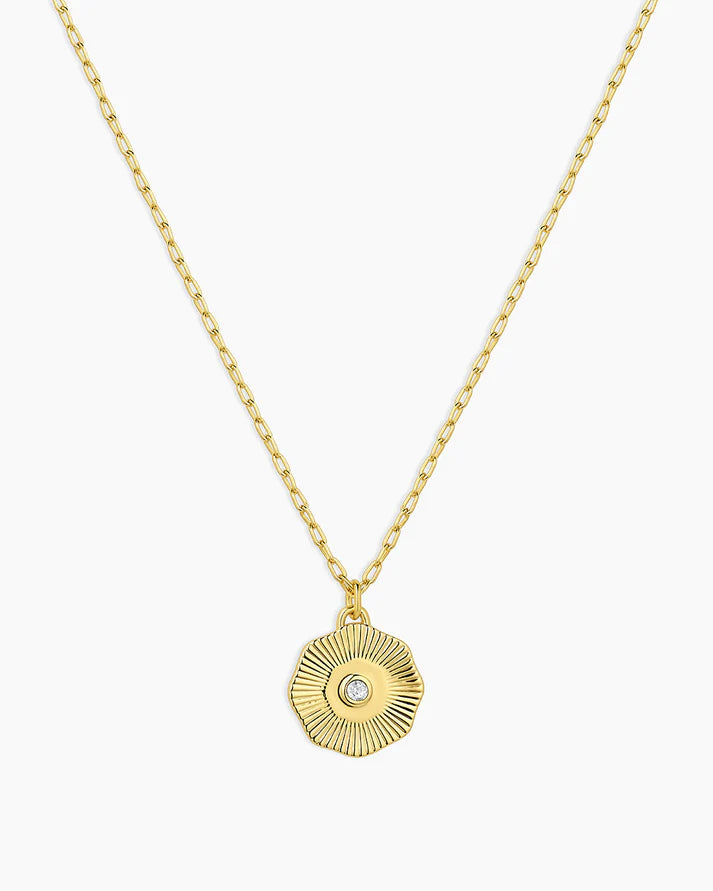 White Topaz Coin Necklace