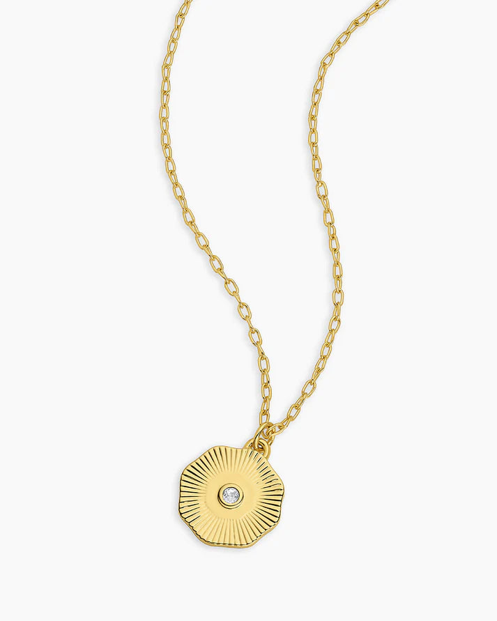 White Topaz Coin Necklace