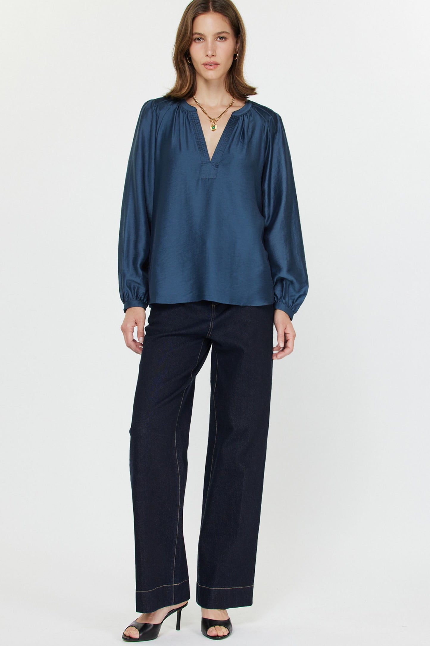 Sapphire Split Neck Blouse