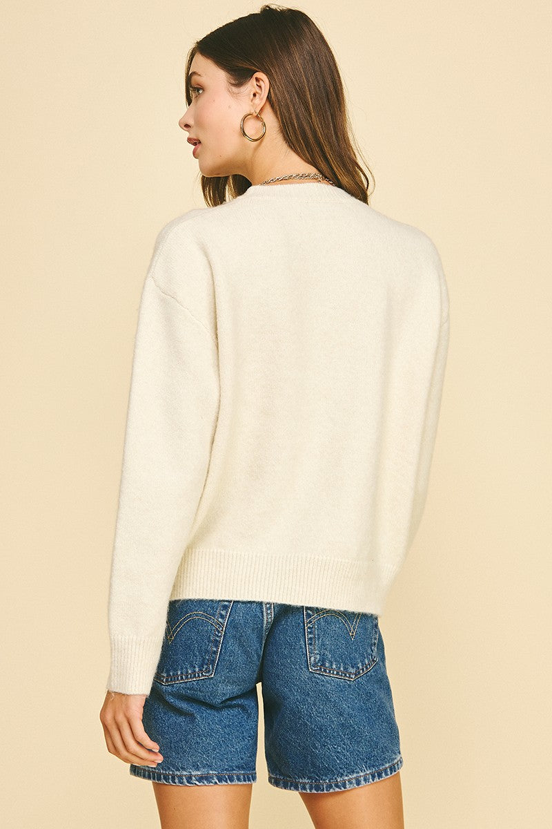 Cowboy Crewneck Sweater Ivory