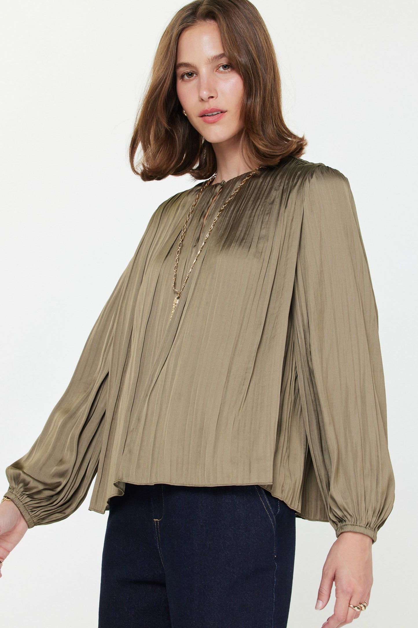 Moss Pleated Blouse