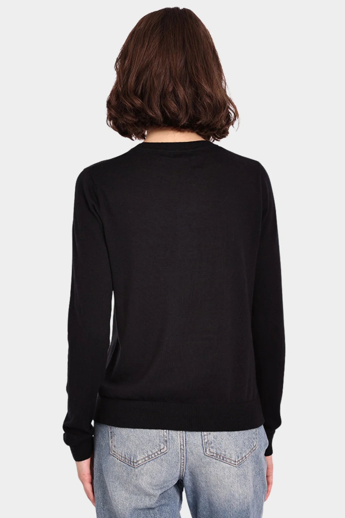 Supima Cotton & Cashmere Crew in Black