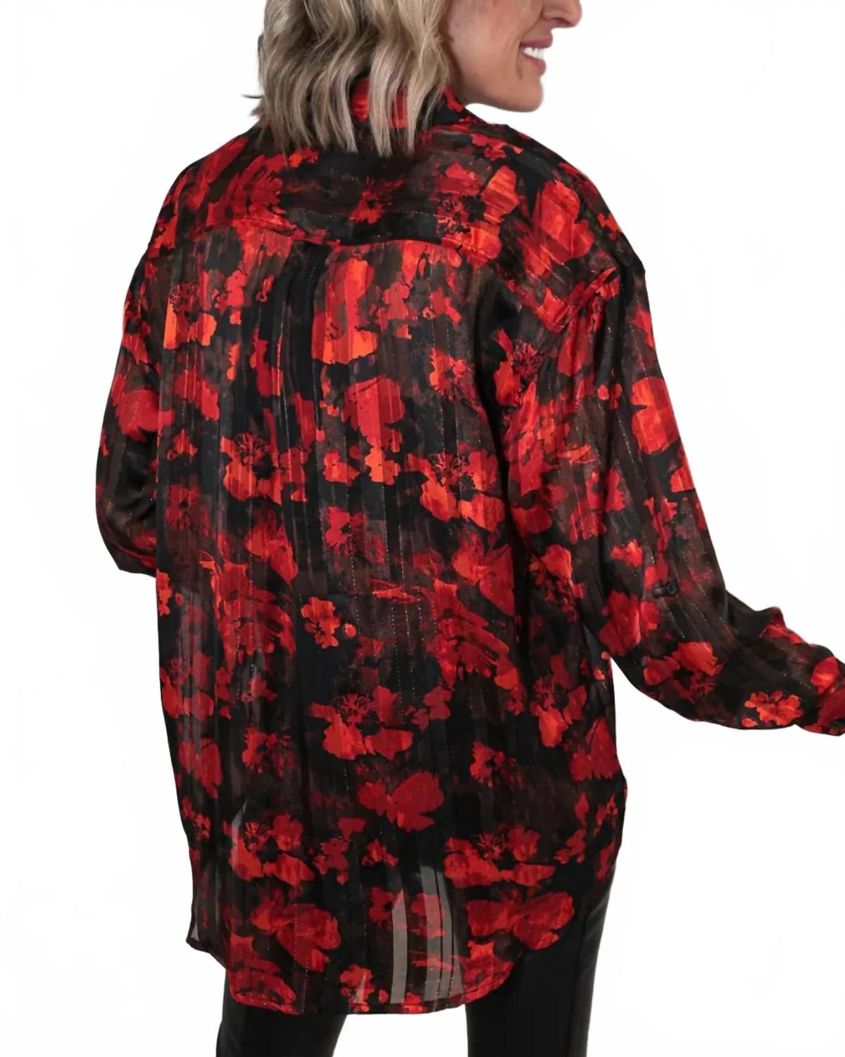 Red Floral Blouse