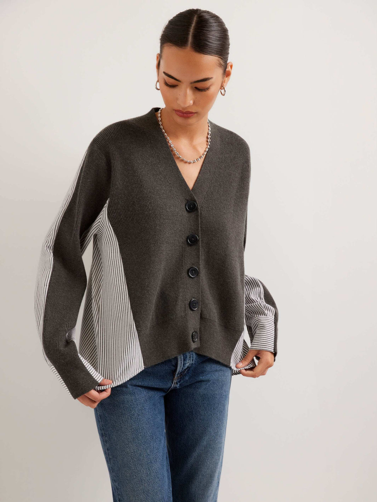 Celine Mixed Media Cardigan