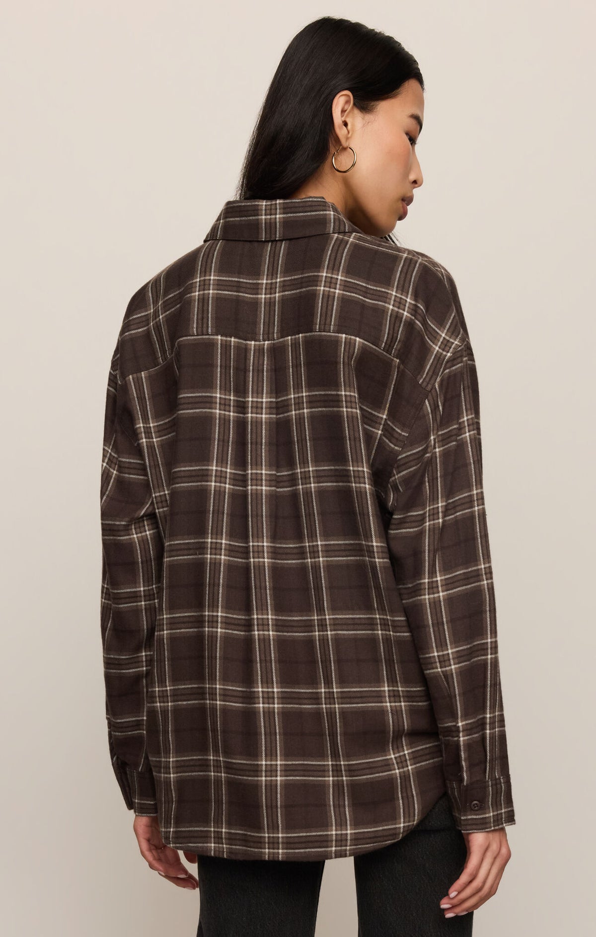 River Plaid Button Up- Dark Roast