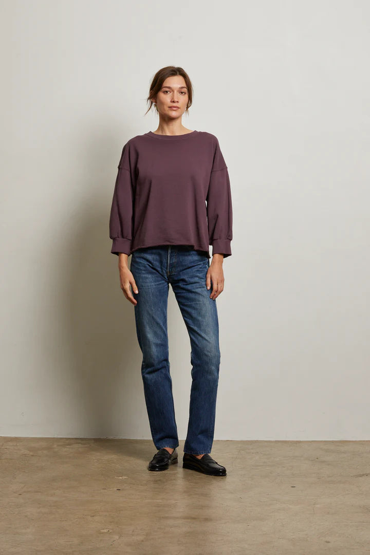 Niall French Terry Pullover in Plum