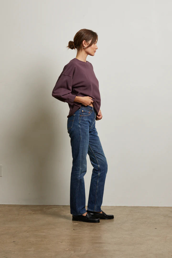 Niall French Terry Pullover in Plum