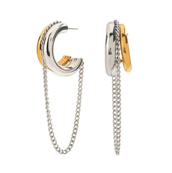 Blaine Two Tone Chain Hoop