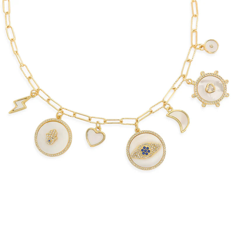 Mother of Pearl Charm Necklace