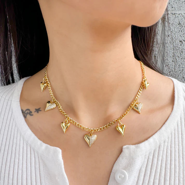 Dazzling Heart Charm Necklace
