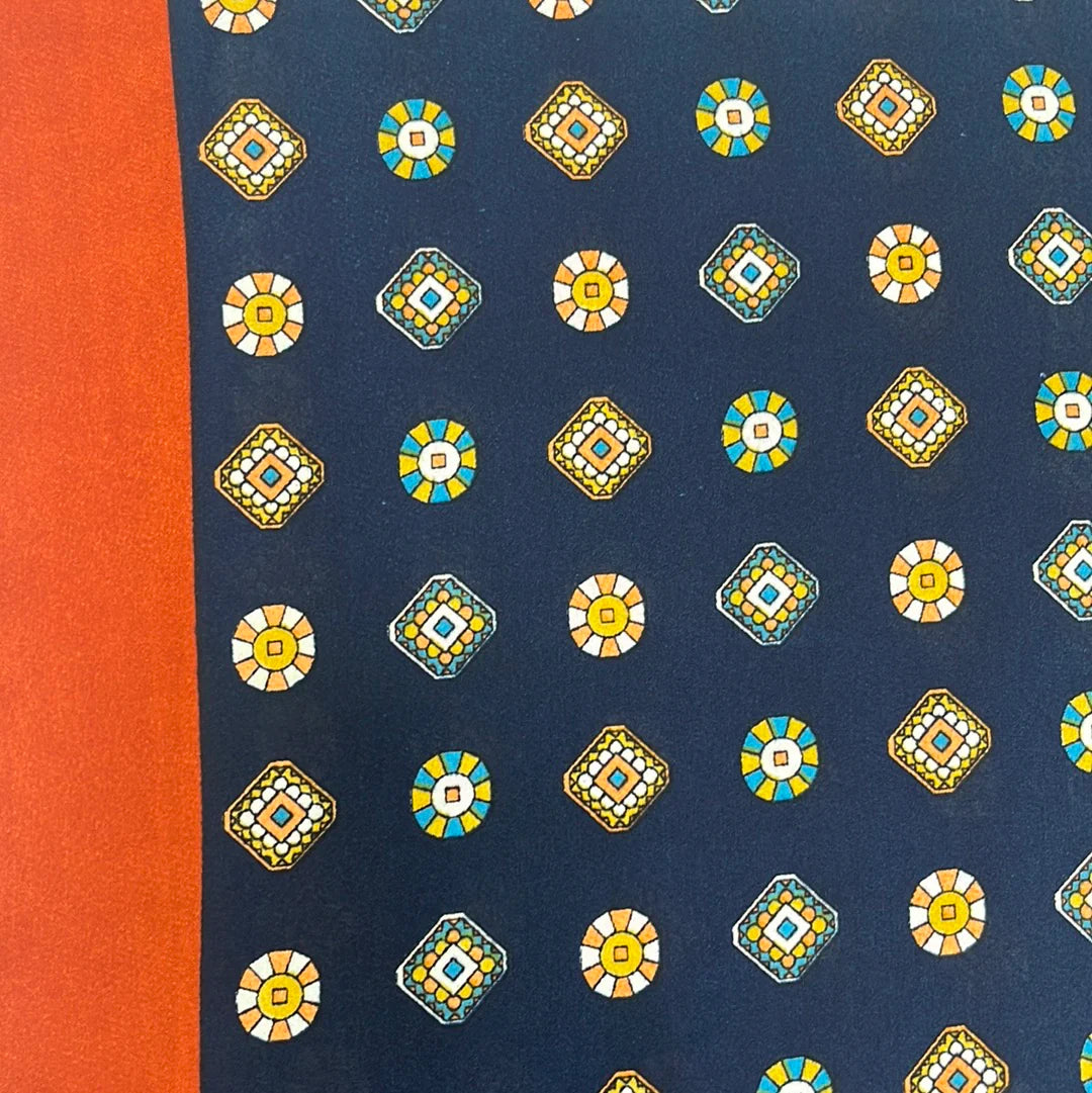 Modern Geometry Scarf- Navy & Red