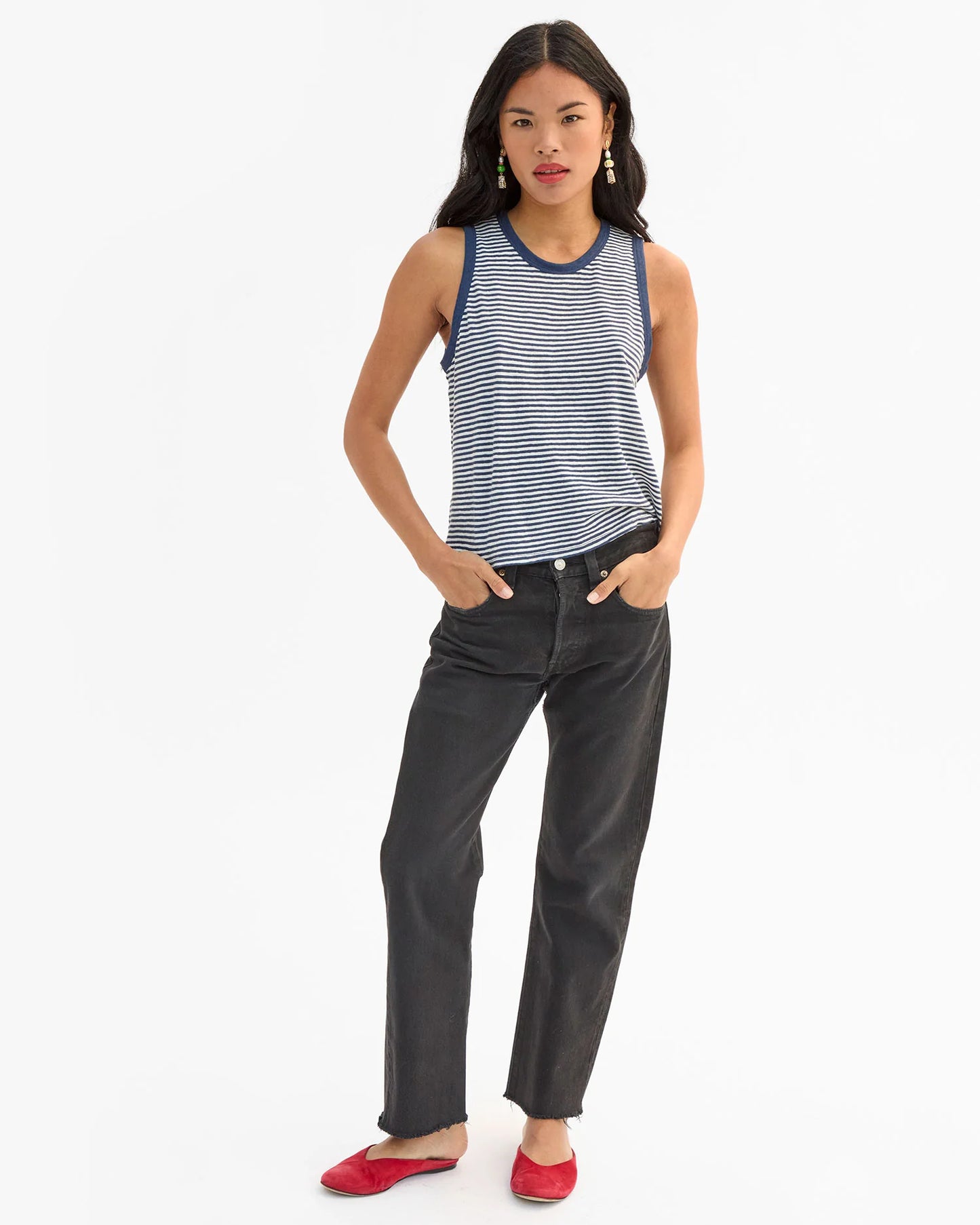 Camp Fit Tank Navy/Cream