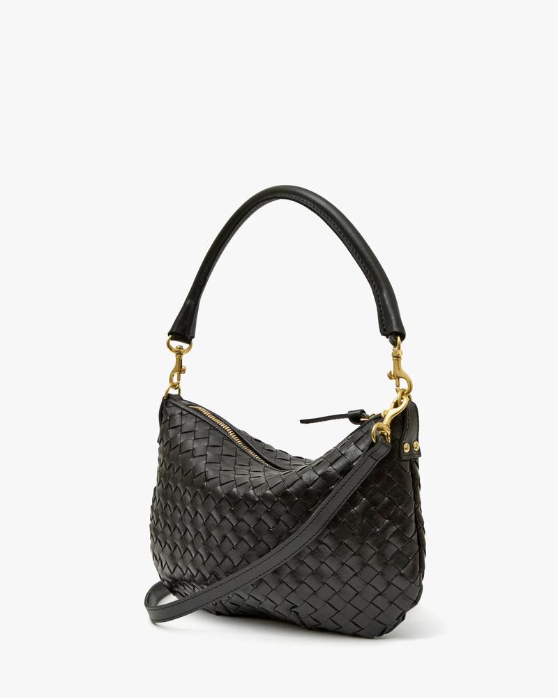 Petit Moyen Black Woven Diagonal