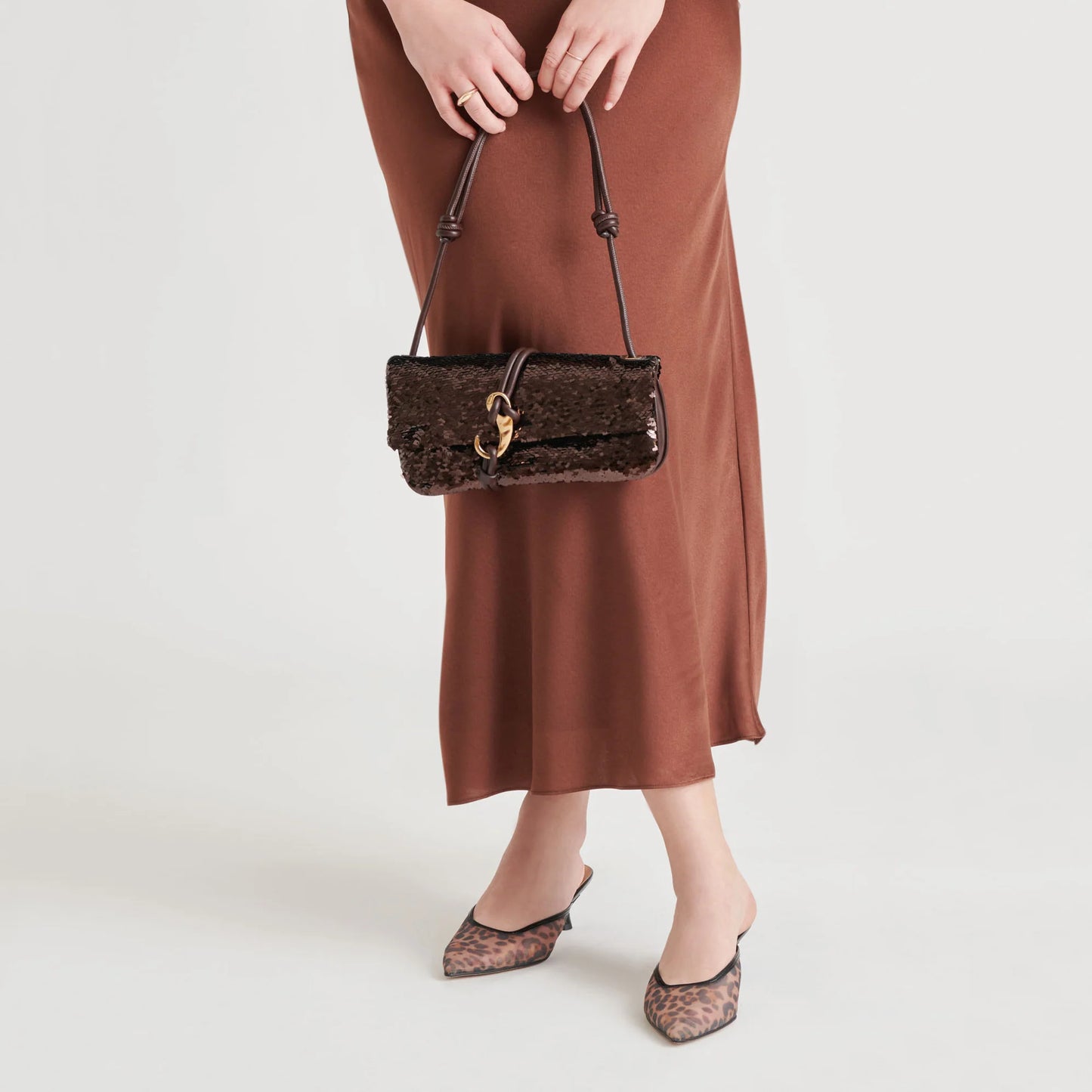 Alice Shoulder Bag Brown Sequin