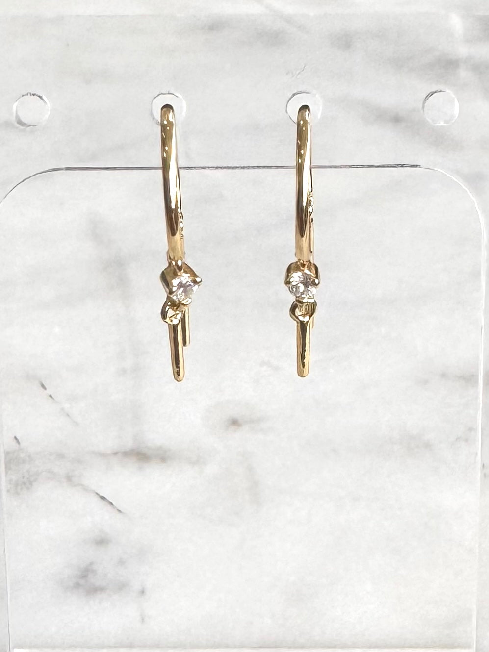 Double Dangle Gem Earring