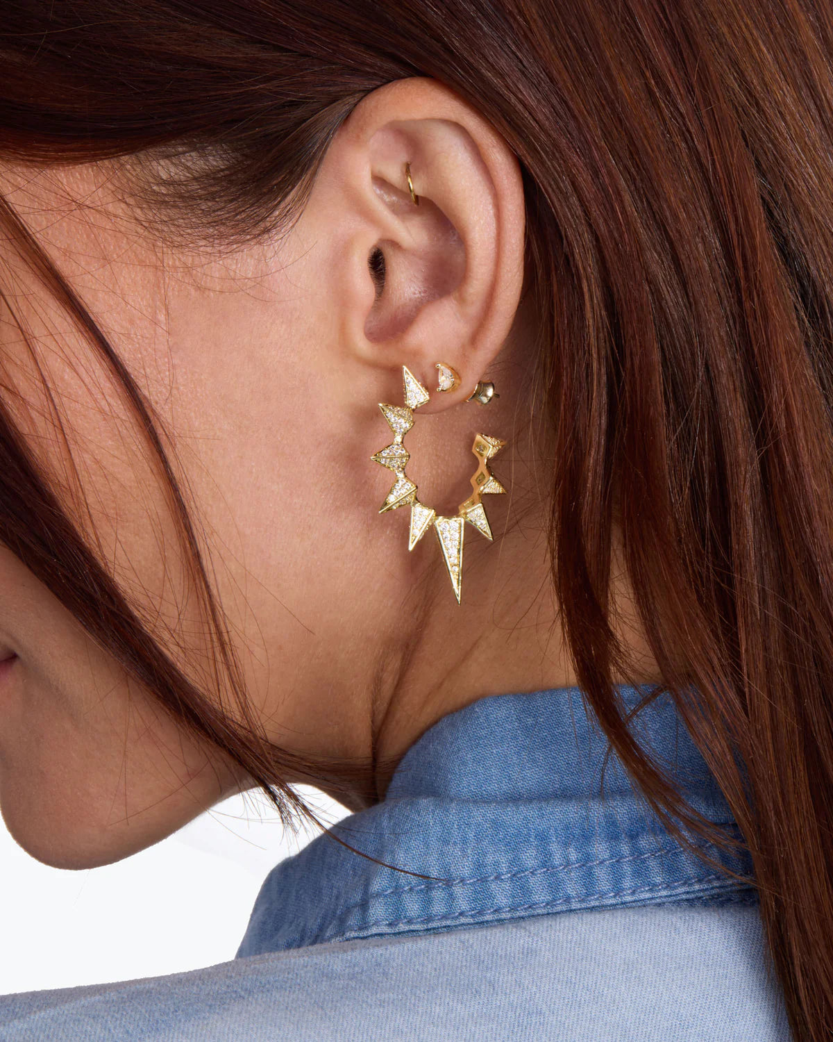 Gabriella's Big Sista Gold Pavé Hoops