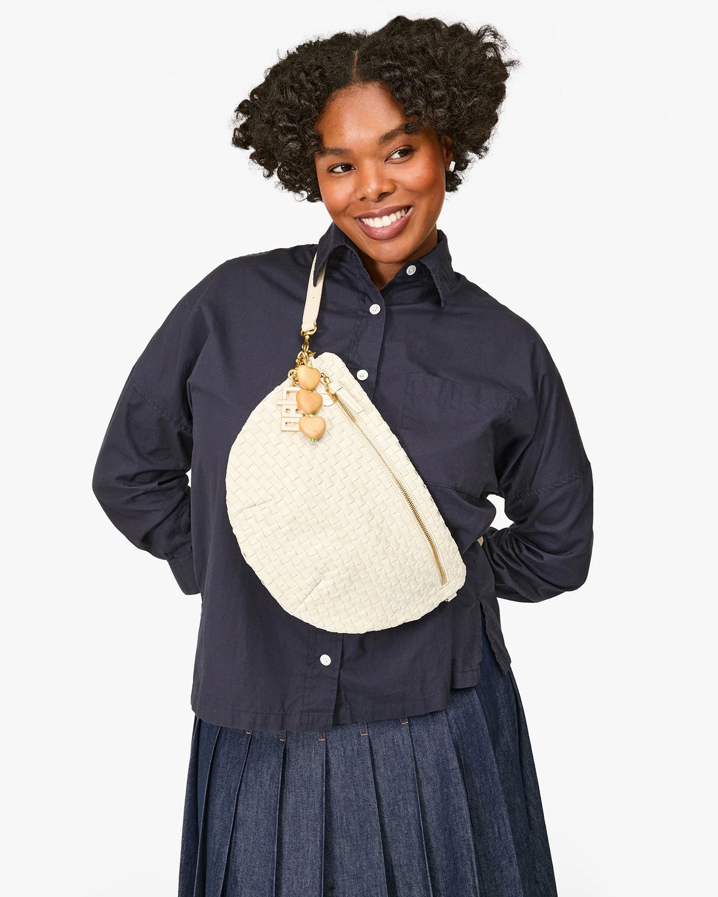 Grande Fanny Cream Woven Checker