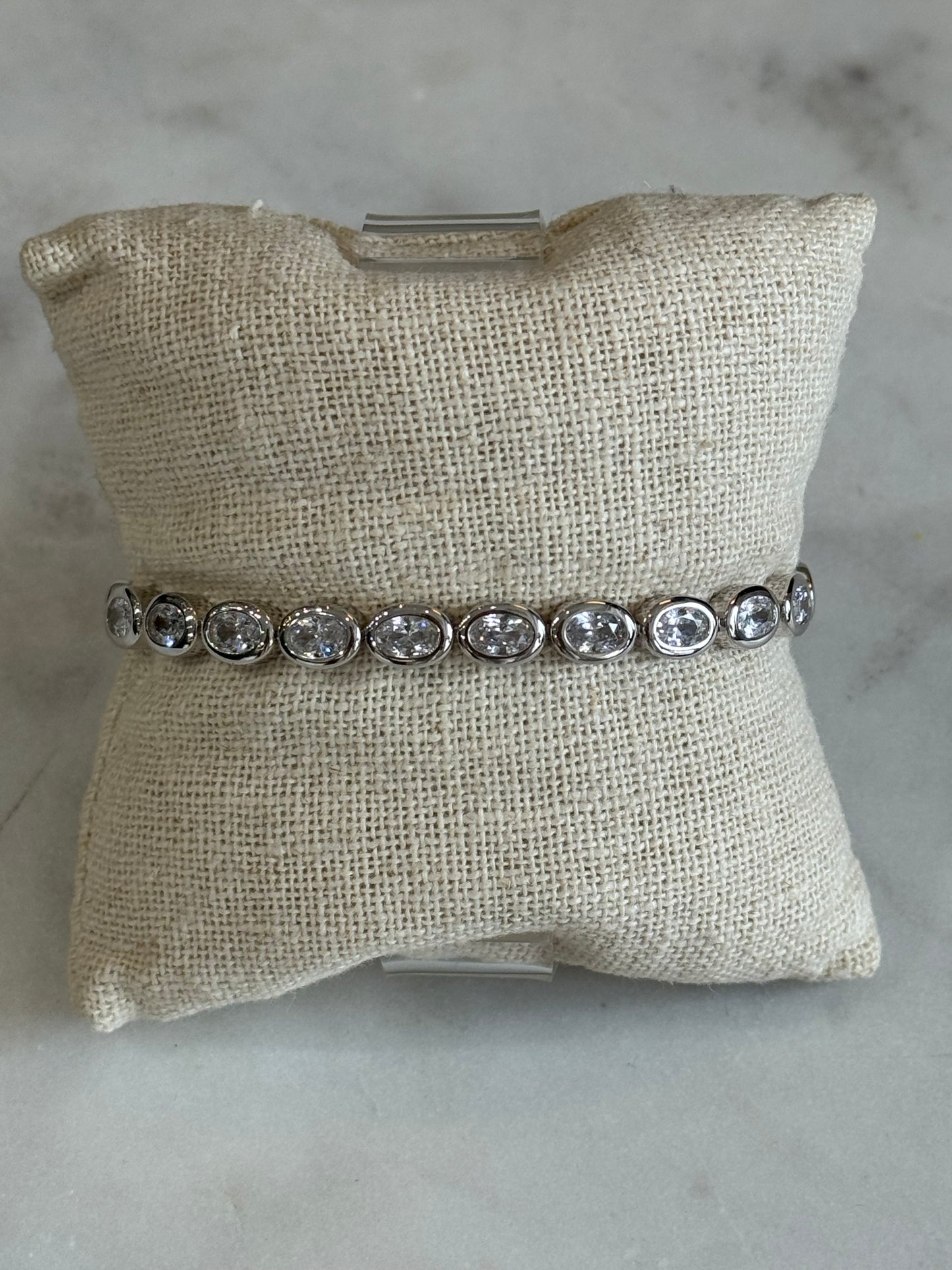 Oval Bezel Set Tennis Bracelet