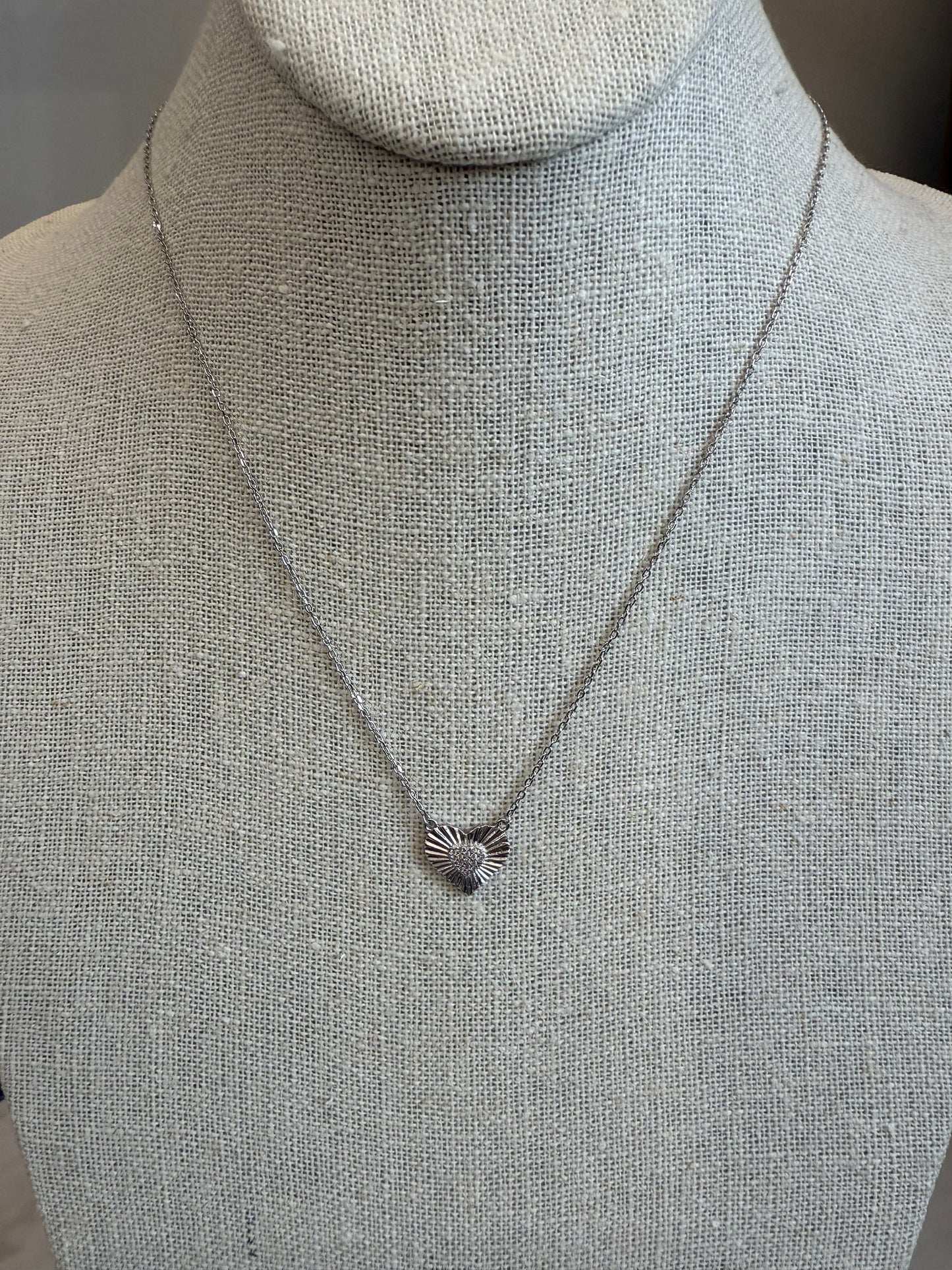 Fluted Heart Necklace