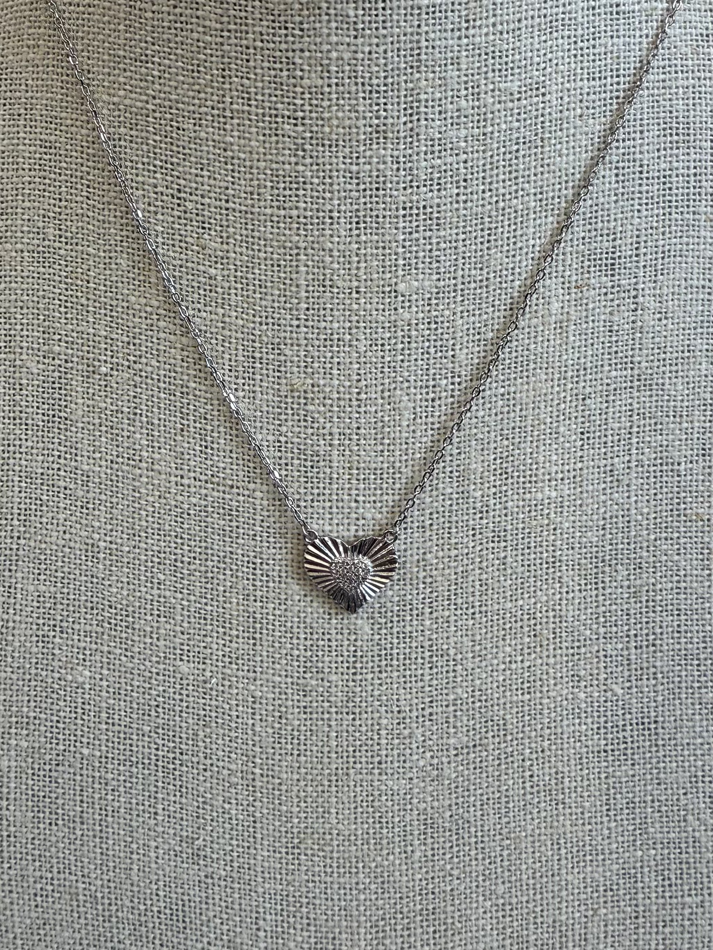 Fluted Heart Necklace