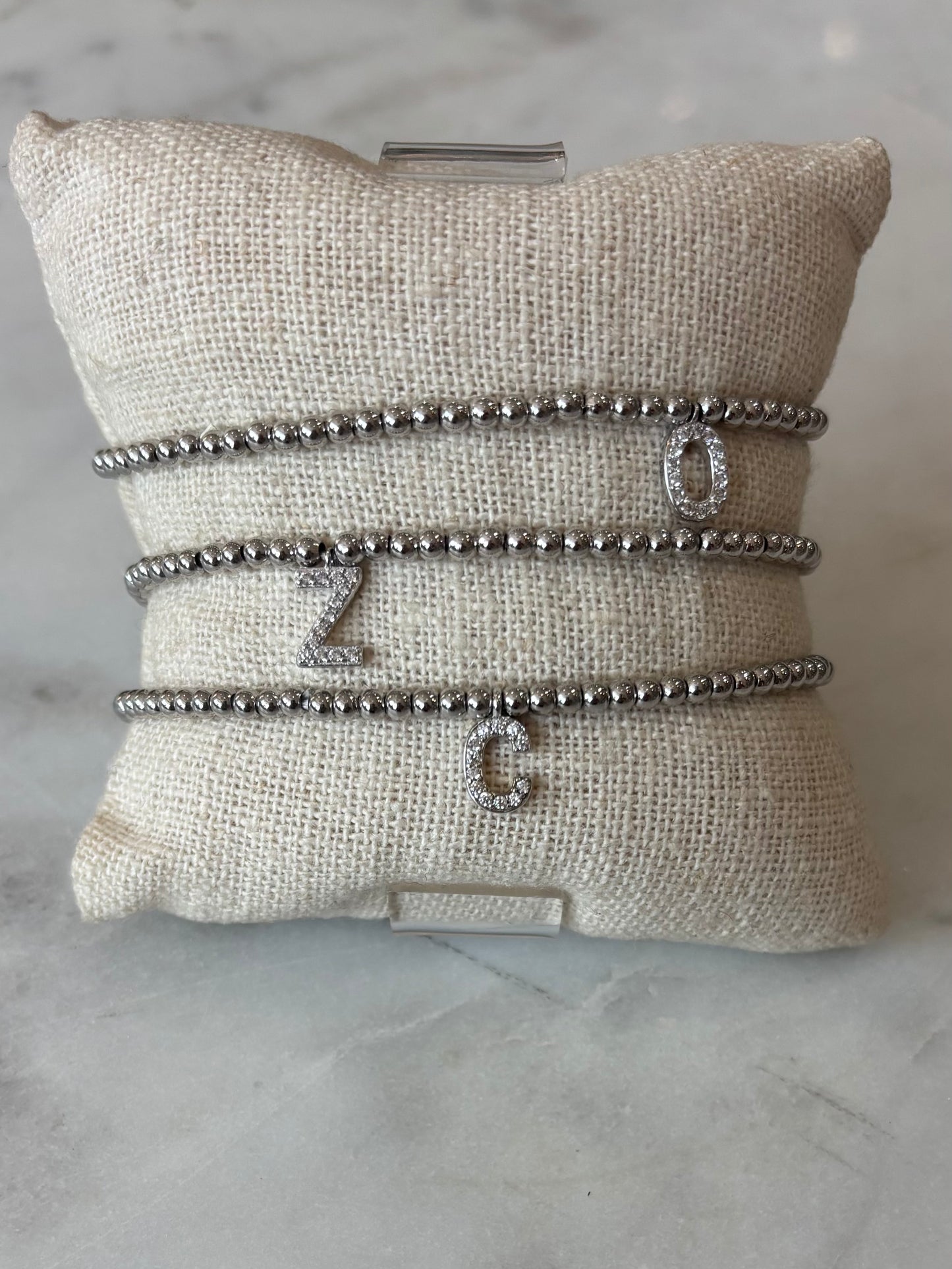 Initial Stretch Bracelet Silver