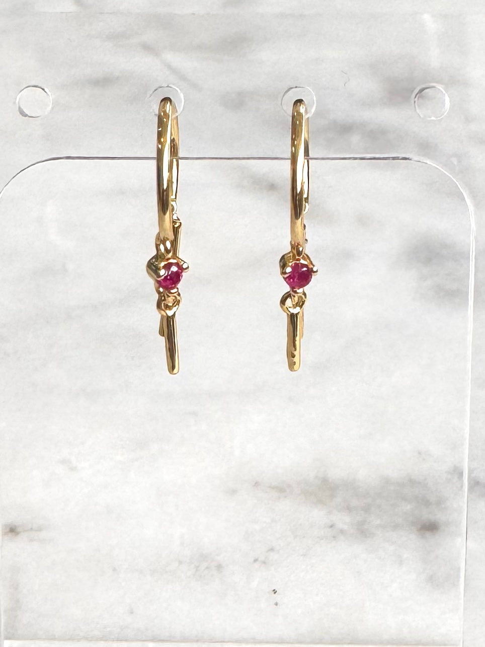 Double Dangle Gem Earring