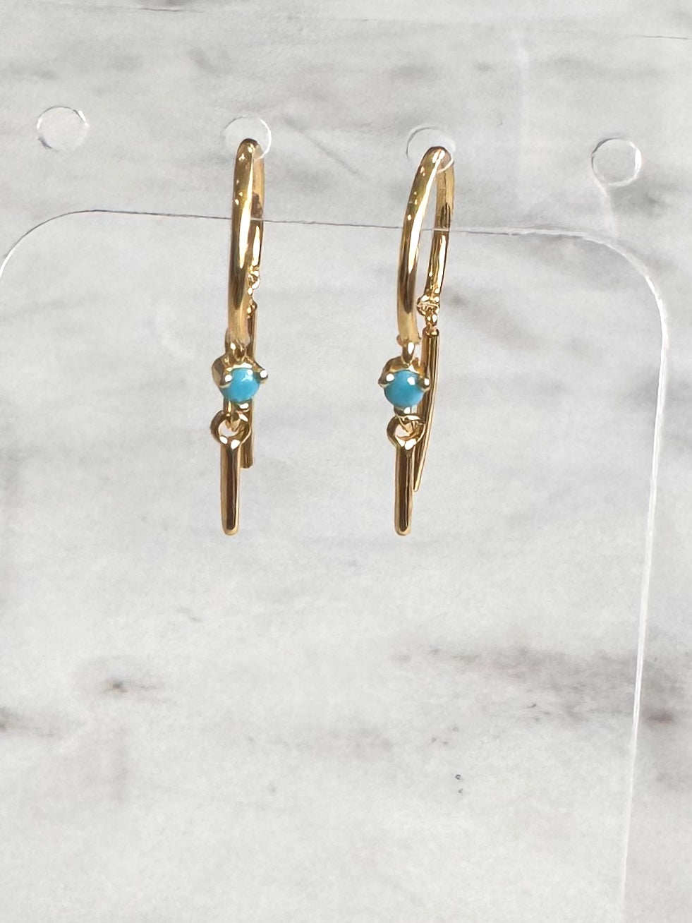 Double Dangle Gem Earring