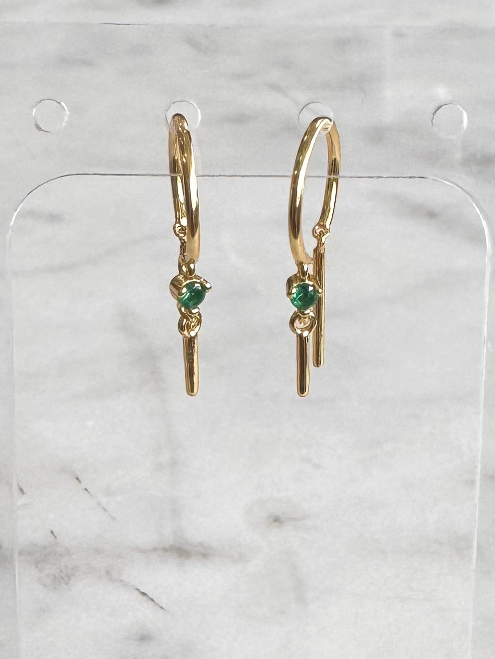 Double Dangle Gem Earring