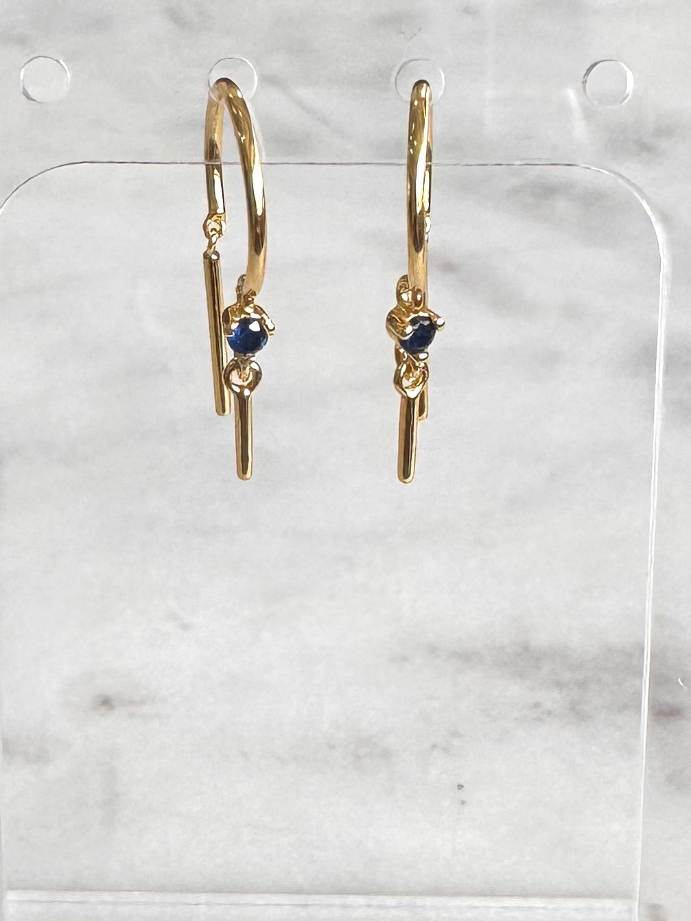 Double Dangle Gem Earring