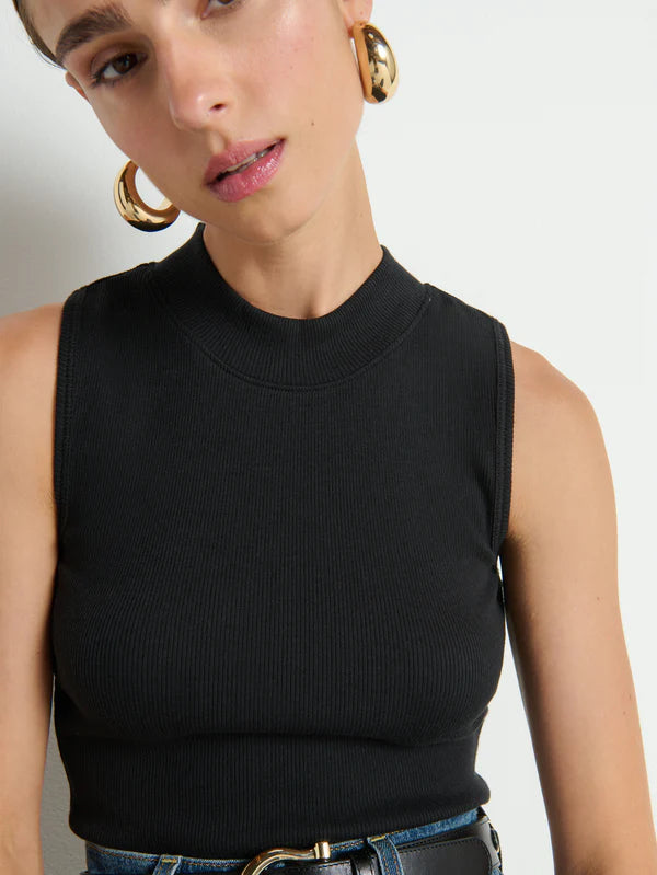 Joan Sleeveless Mock Neck Black