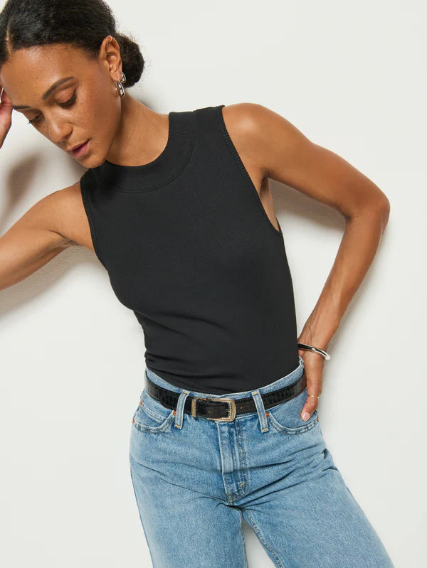 Joan Sleeveless Mock Neck Black