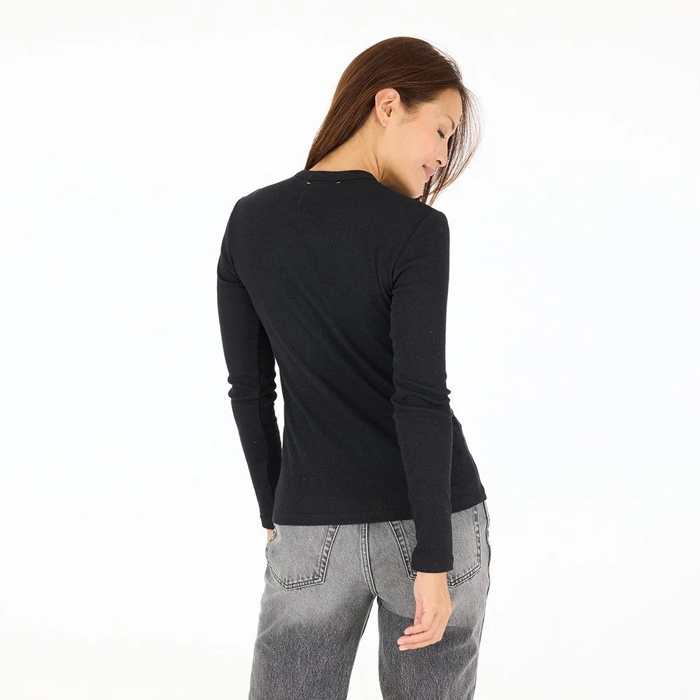 KR Long Sleeve Rib Tee - Black