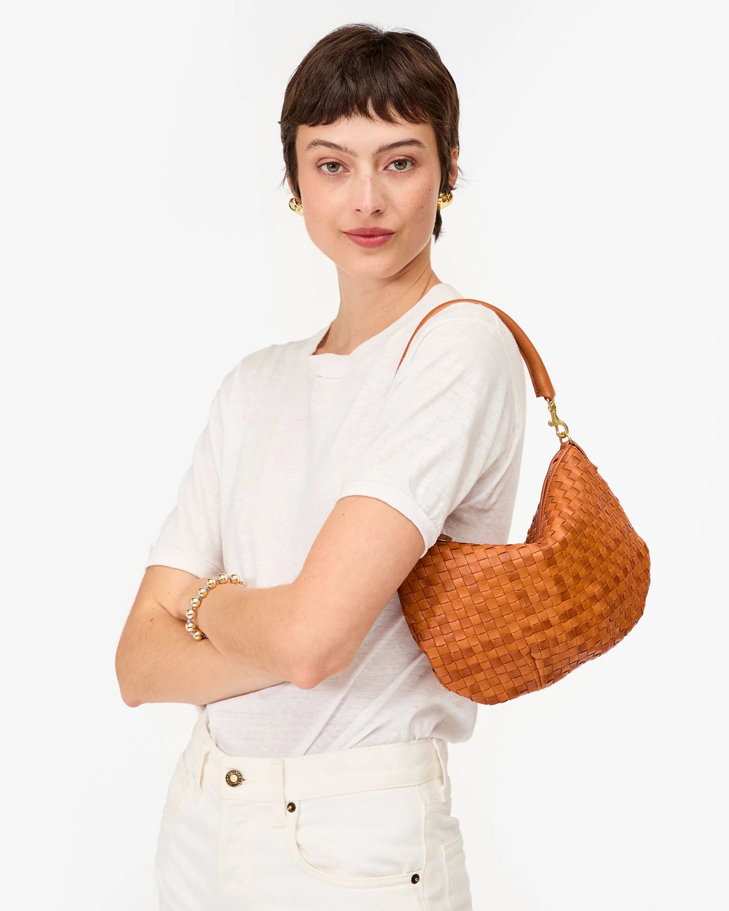 Petit Moyen Natural Woven Checker