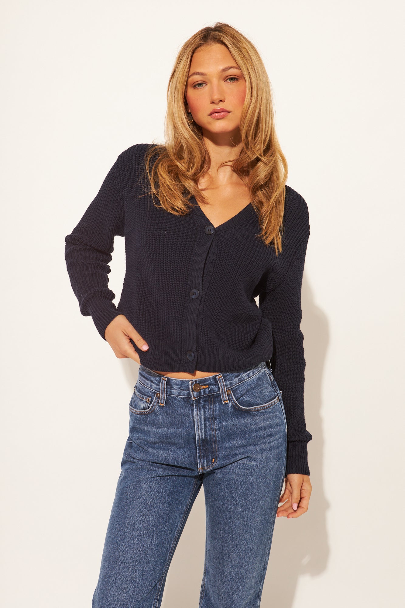 River Navy Cardigan