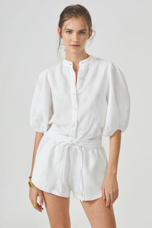 Bubble White Linen Shirt