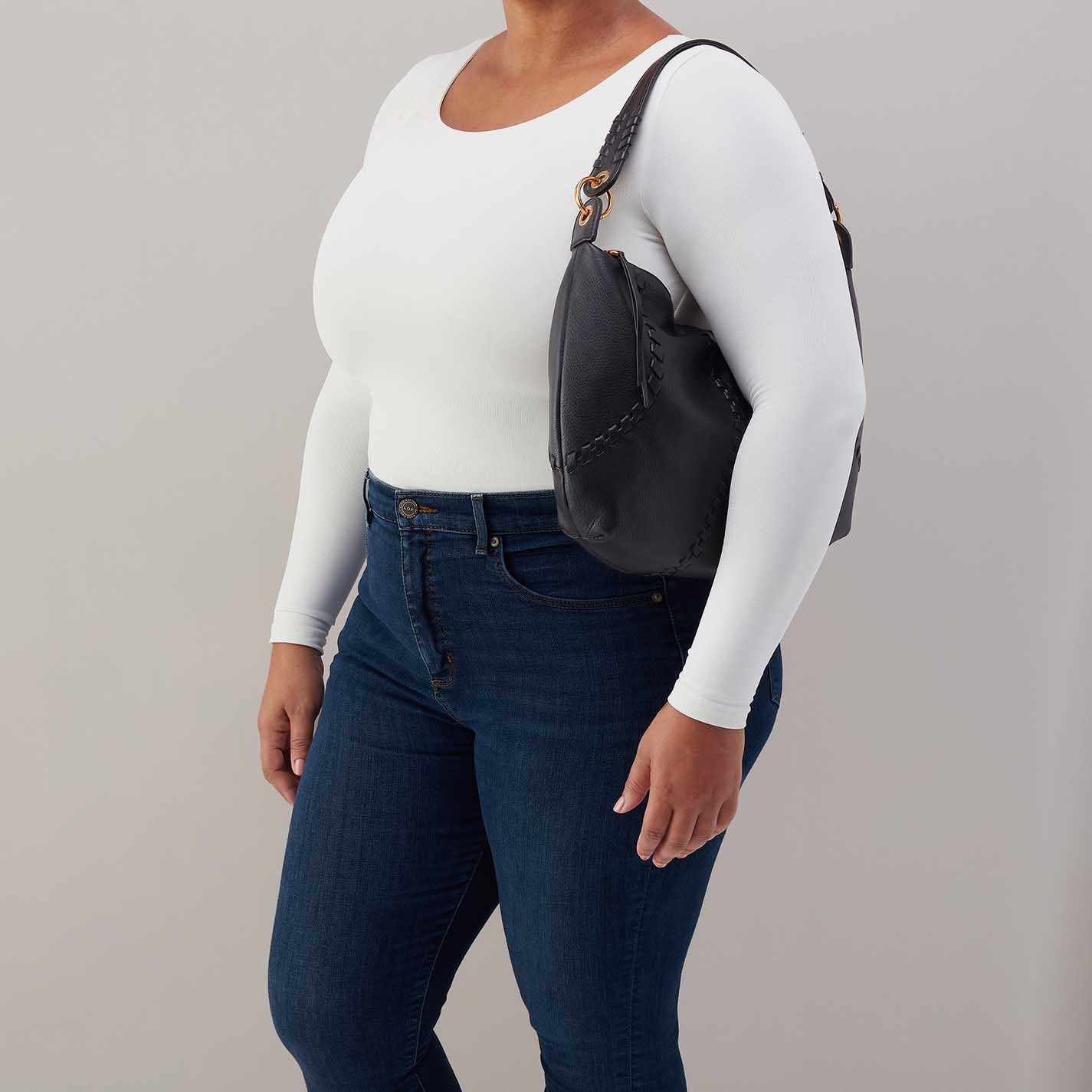 Opal Pebbled Leather Shoulder Bag