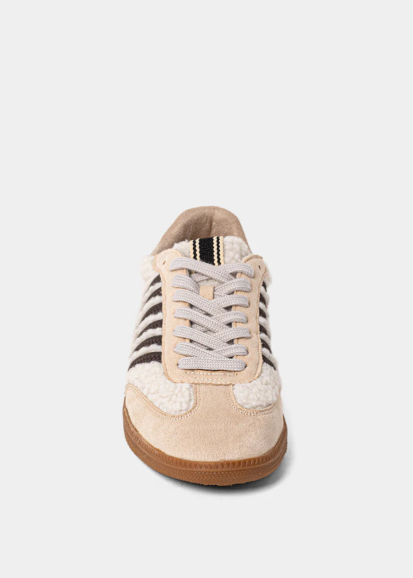 Stevie Beige Shearling Sneaker