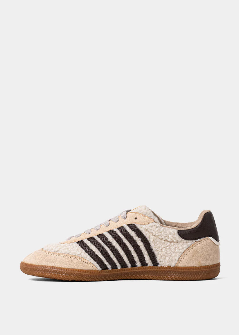 Stevie Beige Shearling Sneaker