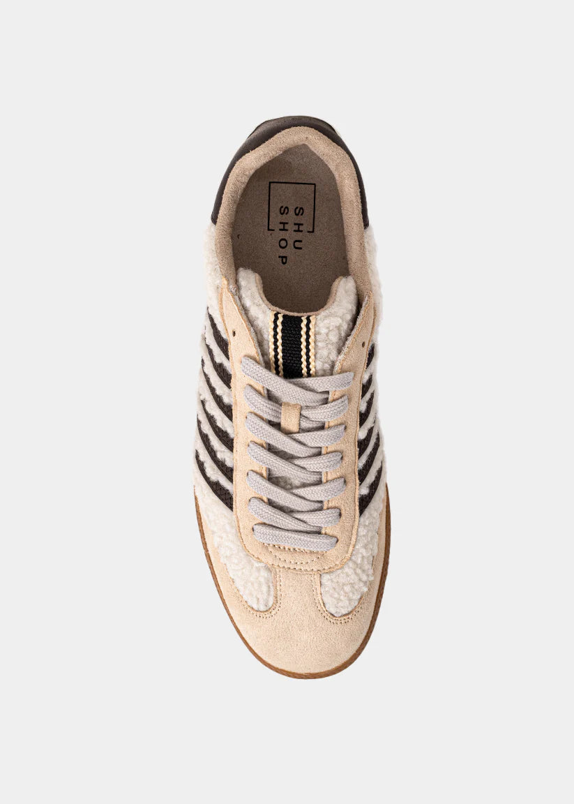 Stevie Beige Shearling Sneaker