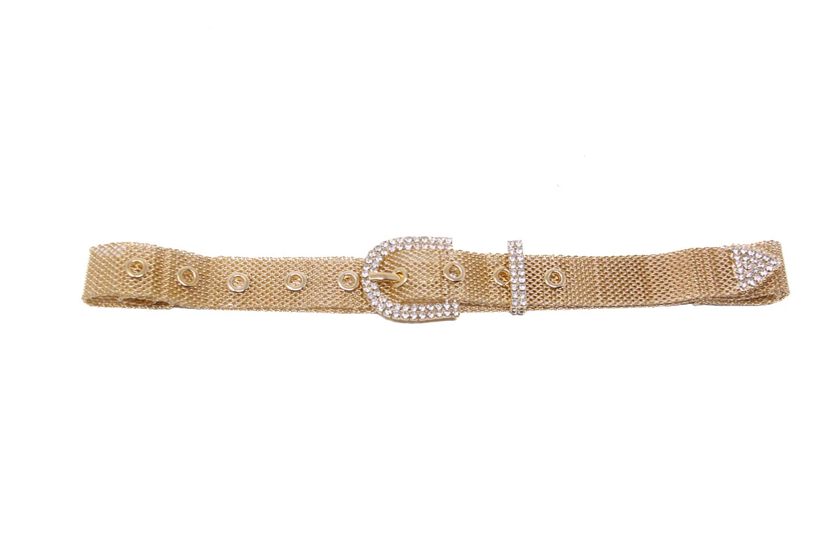 Rhinestone Buckle Belt