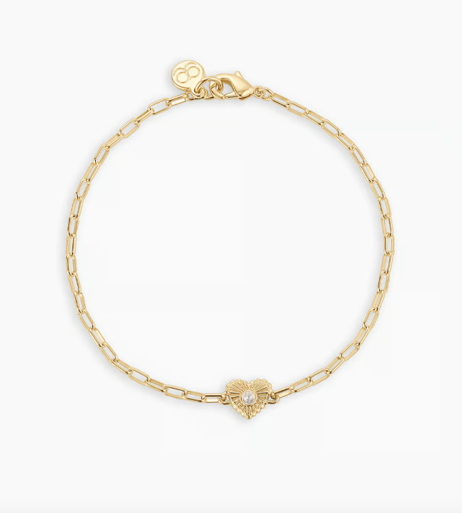 White Topaz Heart Bracelet
