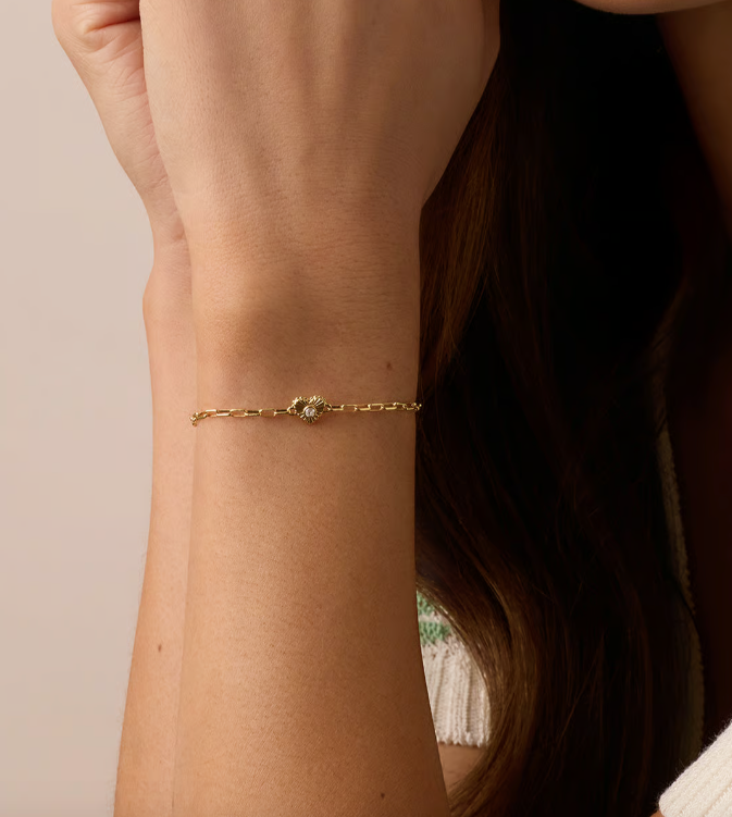 White Topaz Heart Bracelet
