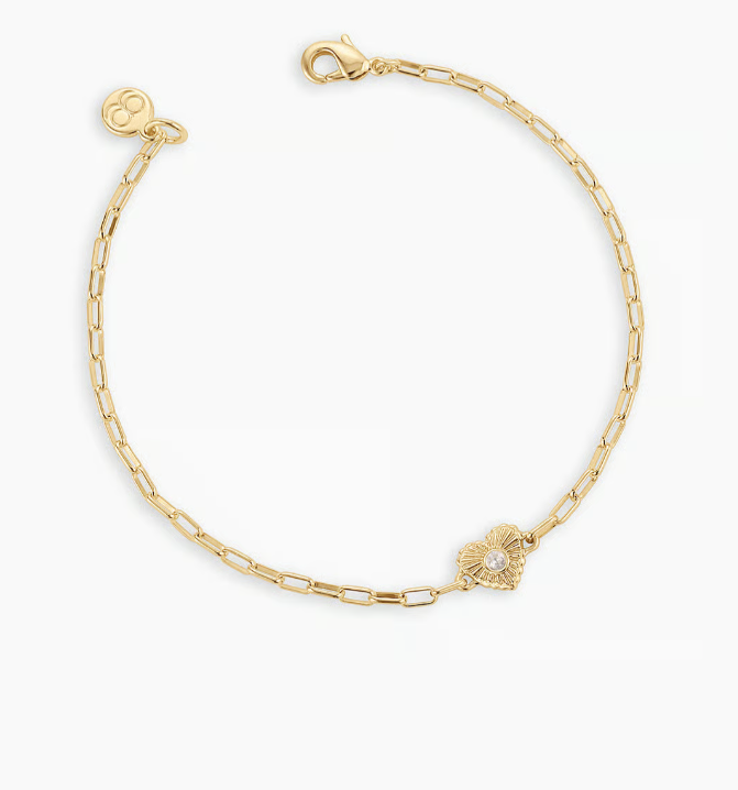 White Topaz Heart Bracelet