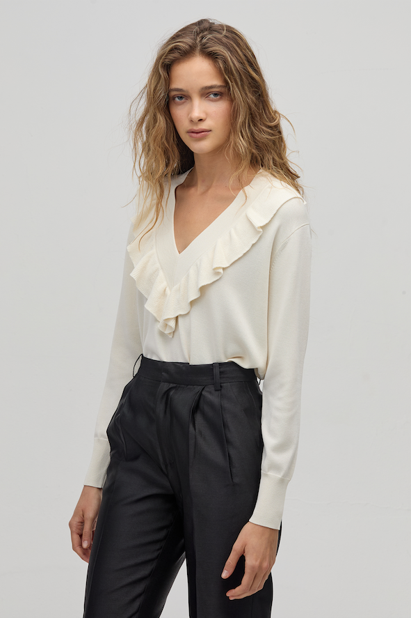 Boho Lurex Sweater Ivory