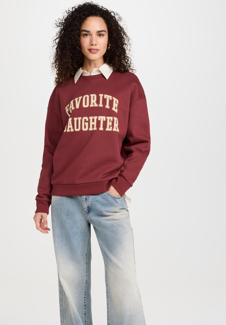 Favorite Daughter Collegiate Sweatshirt Wine