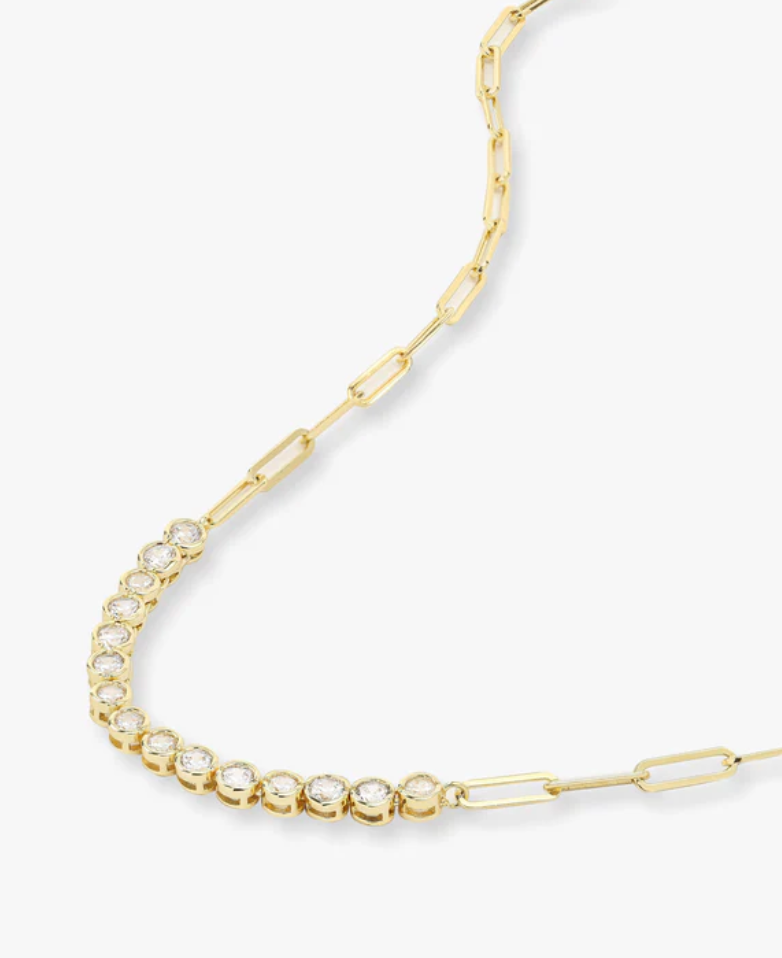 Gold Baroness Samantha Tennis Necklace