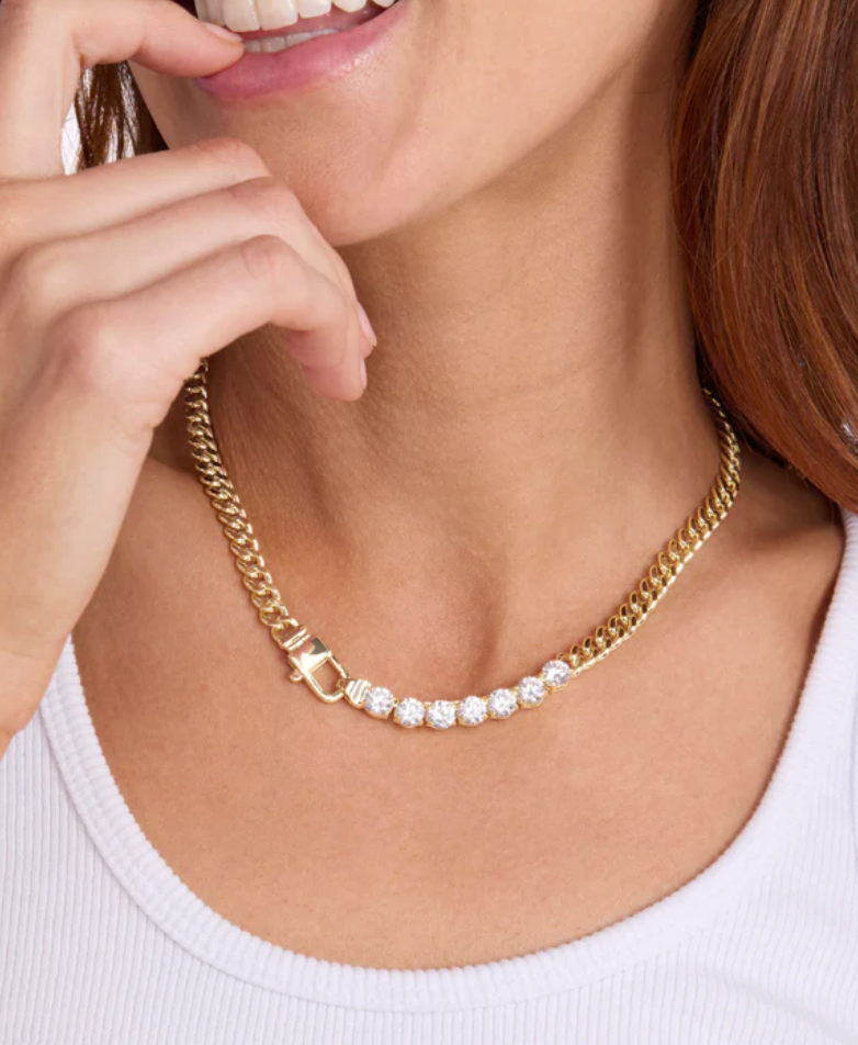 Gold Julian Loves Diamonds Necklace 16"