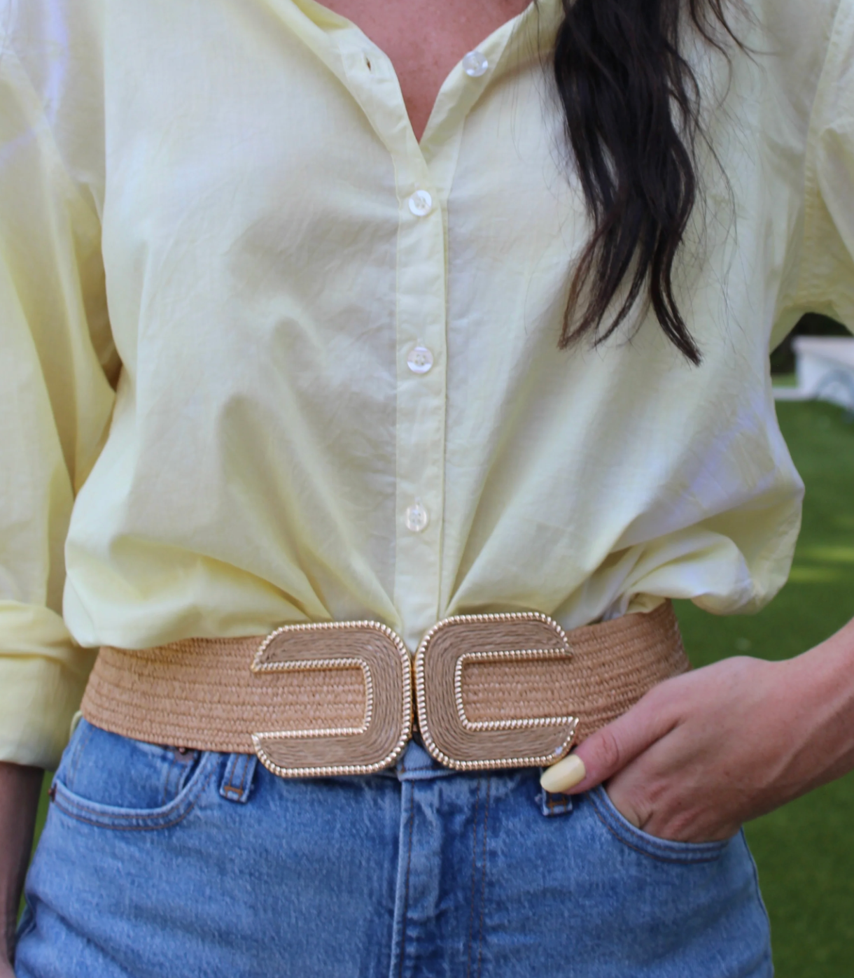 Double C Belt- Ivory