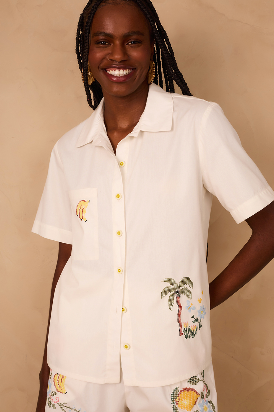 Tropical Embroidered Shirt